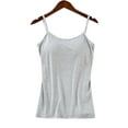 thumbnail image 5 of Womens Cotton Camisole Adjustable Camisole With Frame Bra Stretch Undershirt Fashion Tops Crop Tops Top Women 100 Cotton Camisoles Women Baseball Mom Tops for Women Active Graphic, 5 of 9