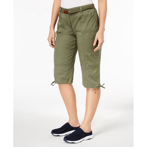 Karen Scott Belted Tie Hem Skimmers Olive Sprig 8