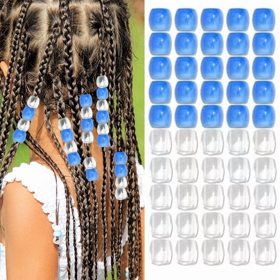 1 String 15 Pcs Acrylic Hair Beads for Women Braids, Soft Colorful Pony Beads Bulk Accessories for Braids