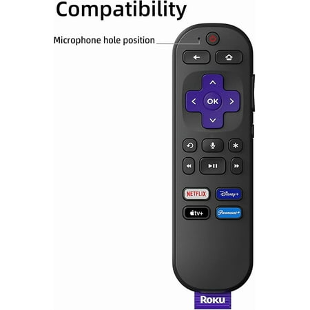 PYYAN-Silicone Case Compatible with Rok Express 4K+ Voice Remote RCA1R/ Voice Remote Cover Rok Streaming Stick 4K Silicone Sleeve with Lanyard(Black)