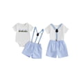 thumbnail image 2 of Gupgi 2Pcs Baby Boys Spring Outfits Infant Boy Short Sleeve Golf Cart Print Romper + Suspender Shorts, 2 of 9