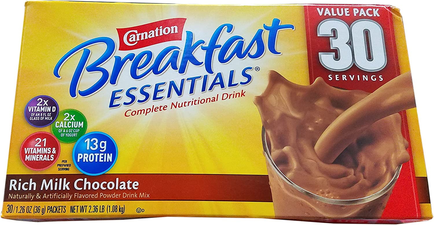 CARNATION BREAKFAST ESSENTIALS RICH MILK CHOCOLATE INSTANT BREAKFAST