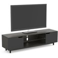 thumbnail image 2 of Tv Stand - 60"L Grey wood / Two Side doors & Two shelves, 2 of 4
