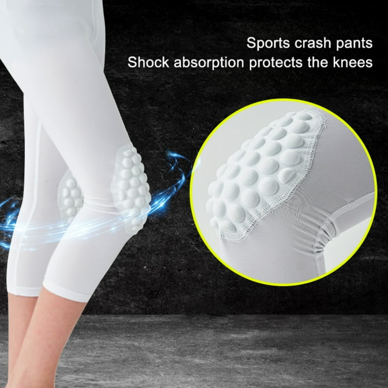 Children's 3/4 Compression Pants with Knee Pads and Butt Pad, Basketball  Athletic Tights Quick Dry Sports Workout Leggings 