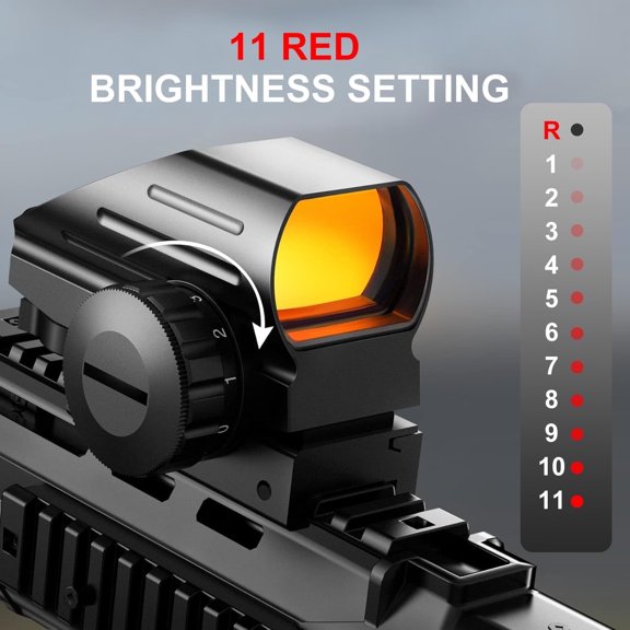 Red Dot Scope Sight 4 Reticle Adjustable, with 20mm Rail