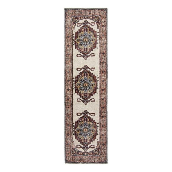 L'Baiet Jessie Rouge Brique Tapis de Couloir Traditionnel Lavable 2 Pi x 6 Pi en Tissu