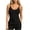 Black Tank Tops, variant on Women's U Neck Ribbed Spaghetti Strap Tank Top with Built in Bra, Slim Fit Basic Crop Cami, Stretchy Soft Layering Vest for Everyday Outfits