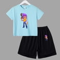 thumbnail image 5 of Conjunto de 2 piezas de camiseta y pantalones cortos divertidos para niños y adolescentes, de algodón, para verano, juego de lucha, Anime, Cosplay, ropa deportiva informal para niño y niña, conjunto p, 5 of 5