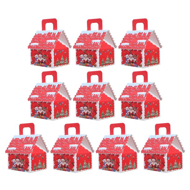 10 cajas navideñas para dulces, chocolates, galletas y dulces, ideales como recuerdo festivo y decorativo para fiestas