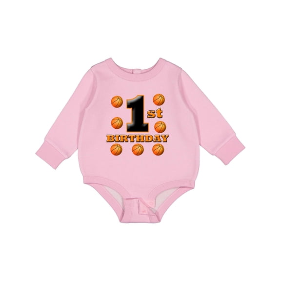Inktastic 1st Birthday Basketball Baby Fleece Bodysuit