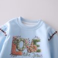 thumbnail image 4 of enyan Toddler Baby Girl Clothes 6M 12M 18M 24M 3T 4T Fall Winter Outfits Gifts Sweatshirts Long Jeans Pants 2-Piece Set Blue，2-3 Years, 4 of 7
