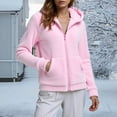 thumbnail image 5 of Winter Warm Women Fleece Hooded Sweatshirt Lightweight Full Zip Long Sleeve Fuzzy Jackets with Large Front Pockets, 5 of 9