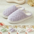 thumbnail image 5 of Xfvqtps Fuzzy Slippers for Women Close Toe Memory Foam Thick Soft Sole Non Slip Warm Furry Indoor House Slipper for Fall Winter Pink, 5 of 5