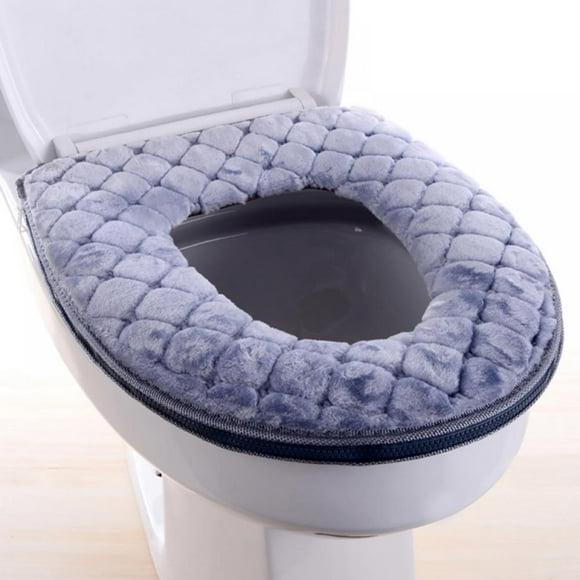 Coussins de Siège de Toilette, Coussins de Siège de Toilette en Tissu Doux, Plus Épais et Plus Chauds pour Salle de Bain, Lavables, Convient à la Plupart des Couvercles de Toilette pour Salle de Bain