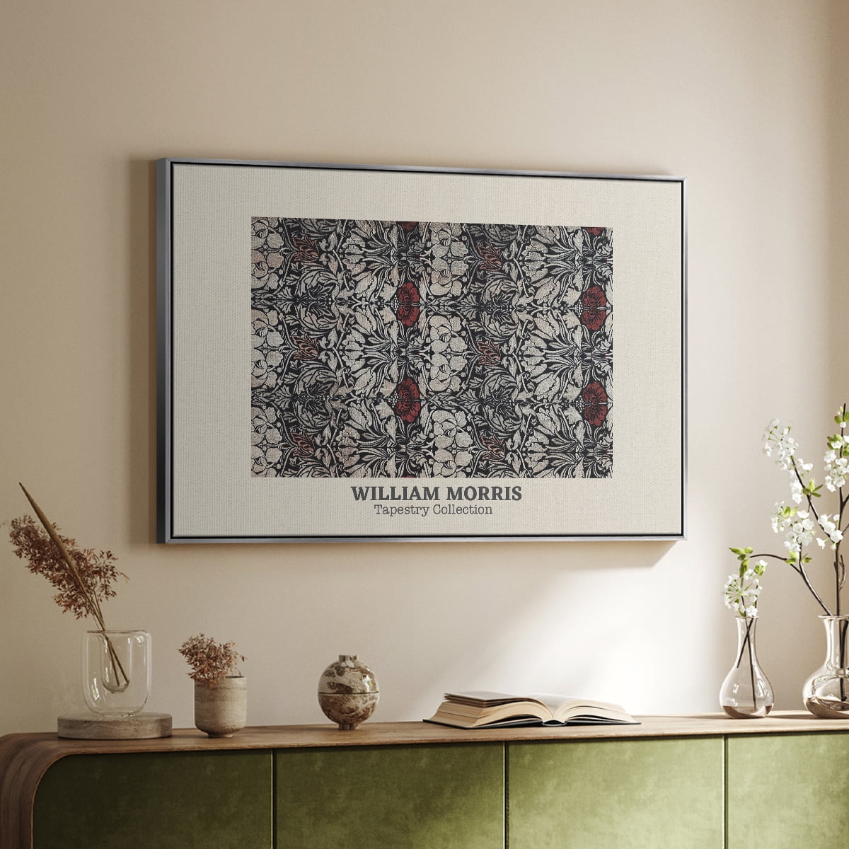 Vintage Abstract Print-XXXVIII Framed in Silver Wood Gallery Wrapped Canvas 25 in. x 37 in.