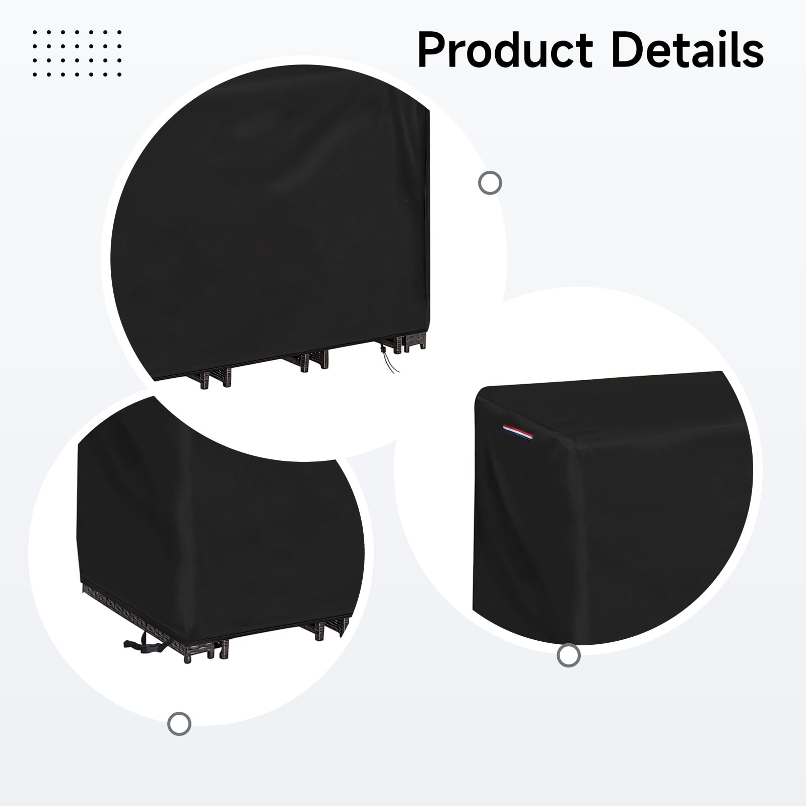 Waterproof Height Patio Table and Chair Set Cover, Long-lasting Outdoor Furniture Protection, Sunshine Resistant, Windproof Design, Adjustable Straps, 60*40.98*40.98 in (152.4*104.1*104.1cm), Black