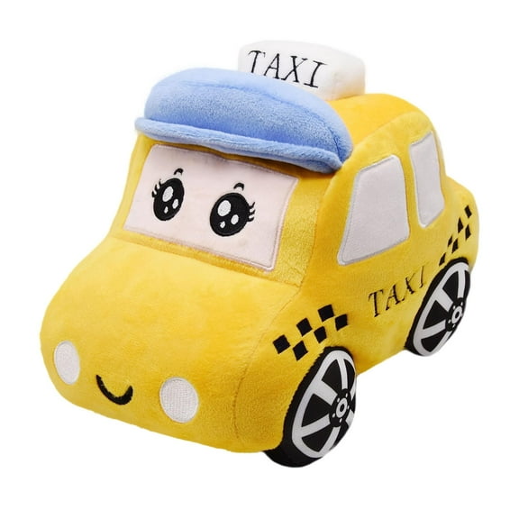 Soft Plush Taxi Stuffed Car Toy Super Cute Yellow Truck Plushie Excellent Gifts for Kids or Birthday Party 10.6 Inches (Taxi)