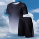 thumbnail image 3 of Odeerbi Niños Niñas Rápido Seco Atlético Conjunto Gradiente Manga Corta Camiseta Shorts Entrenamiento Respirable Ropa Deportiva Conjunto Para 5-16 Años, 3 of 5