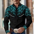 thumbnail image 2 of Camisa de hombre estilo occidental retro geométrico para exteriores, informal, de calle, para uso diario, primavera y otoño, con solapa, manga larga, tallas S-5XL, tela elástica, 2 of 5