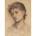 thumbnail image 2 of Evelyn De Morgan 14x18 Gold Ornate Wood Frame and Double Matted Museum Art Print Titled - Portrait Head of a Woman, 2 of 4