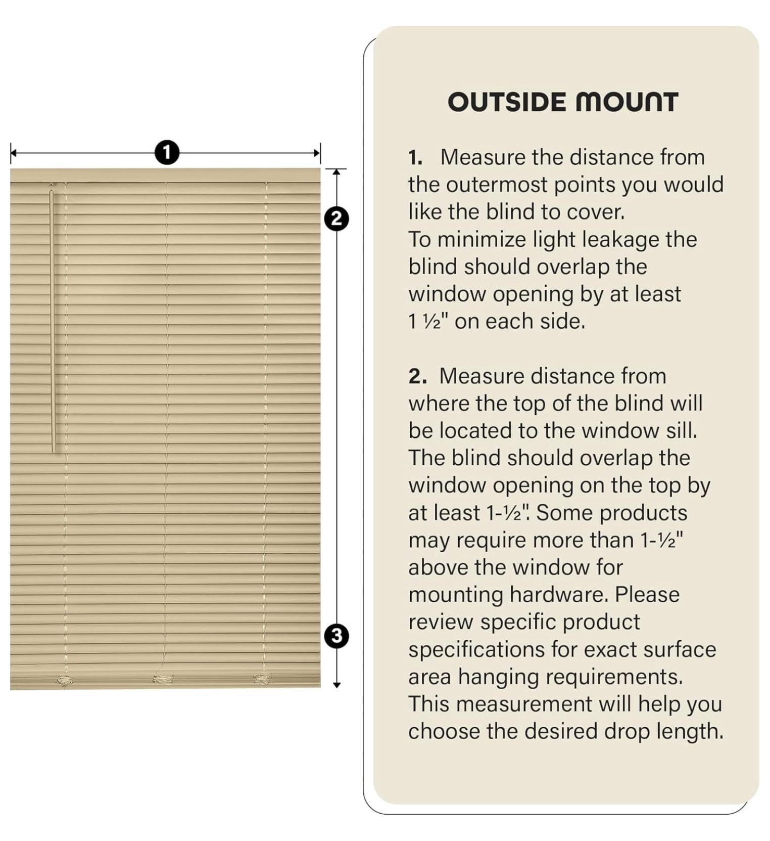 Cordless Room Darkening Mini Blind - 23 Inch Width, 64 Inch Length, 1" Slat Size - Pearl White- Cordless GII Deluxe Sundown Horizontal Windows Blinds for Interior by Achim Home Decor