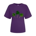 thumbnail image 4 of LSLJS T-Shirt à Col Rond de la Saint-Patrick à Imprimé Quatre Feuilles à Manches Courtes Décontracté Ample Haut à Manches Courtes Haut/chemise à Manches Courtes à Col Rond, Cadeaux pour Femmes, 4 of 4