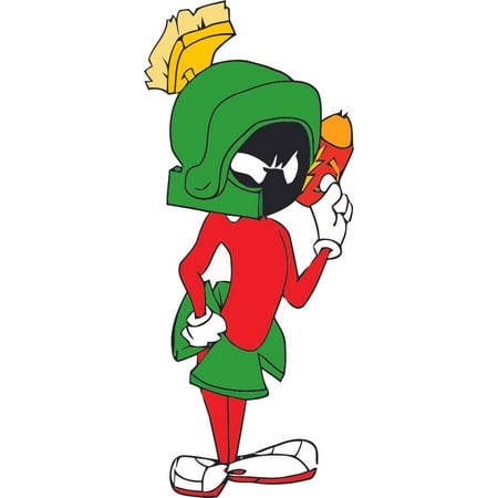 Marvin The Martian 90s Cartoon Character TV Show Wall Sticker Vinyl Wall Art Decal for Baby Kid Space Aliens NASA Bedroom Nursery Daycare Home Decor Stickers Vinyl Art Decoration Size (20x12 inch)