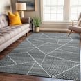 thumbnail image 6 of World Rug Gallery Contemporary Geometric Stripe Area Rug - BLACK 5' X 7', 6 of 8