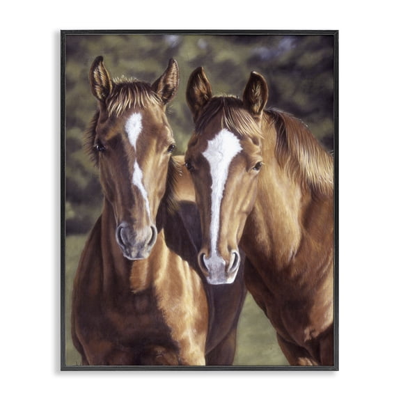 Stupell Industries Rustic Lodge Brown Horse Pair Black Framed Giclee Art, 11 x 14, by Victoria Schultz