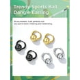 thumbnail image 5 of Bestyle Fashion Black Volleyball Dangle Earrings Sport 3D Ball Earrings Small Hoop Earrings for Men Fan Player Jewelry Gift, 5 of 8