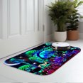 thumbnail image 4 of Neon Mushroom Plush Flannel Bath Rug 16x24 Inches, Quick Dry Absorbent Non Slip Mat for Bathroom Sink Tub, 4 of 8