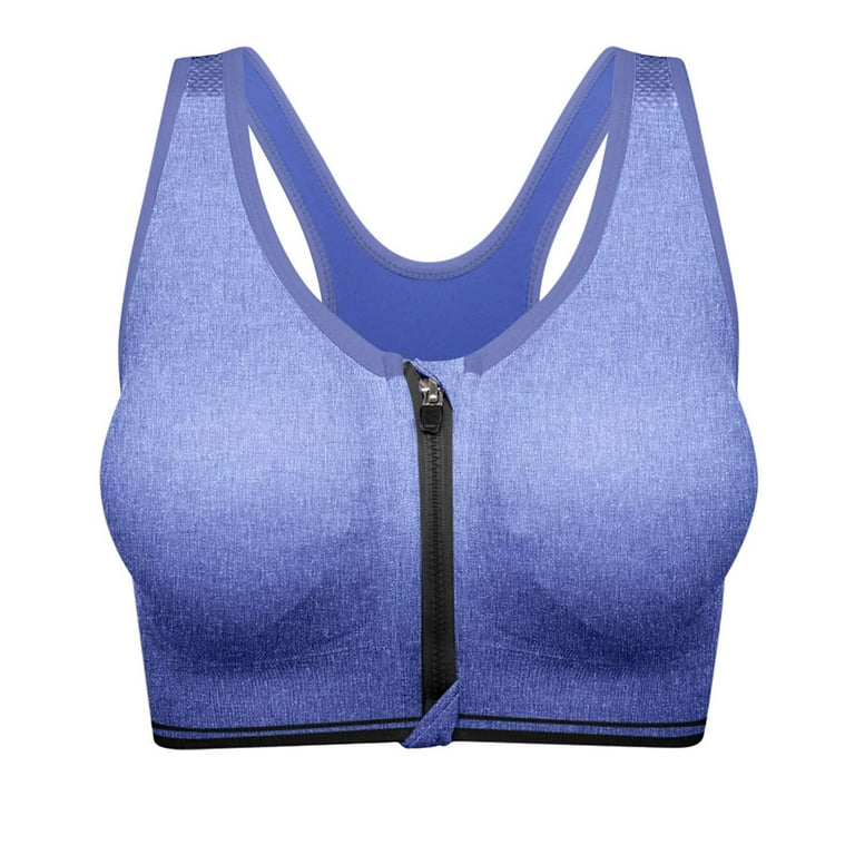 YWDJ Sports Bras for Women No Underwire Front Closure Front Clip Zip Snap  Zip Up High Impact Sports Mesh Front Hook Front Close Front Opening Closing  Zipper Without Steel Rring Shoulder L L 