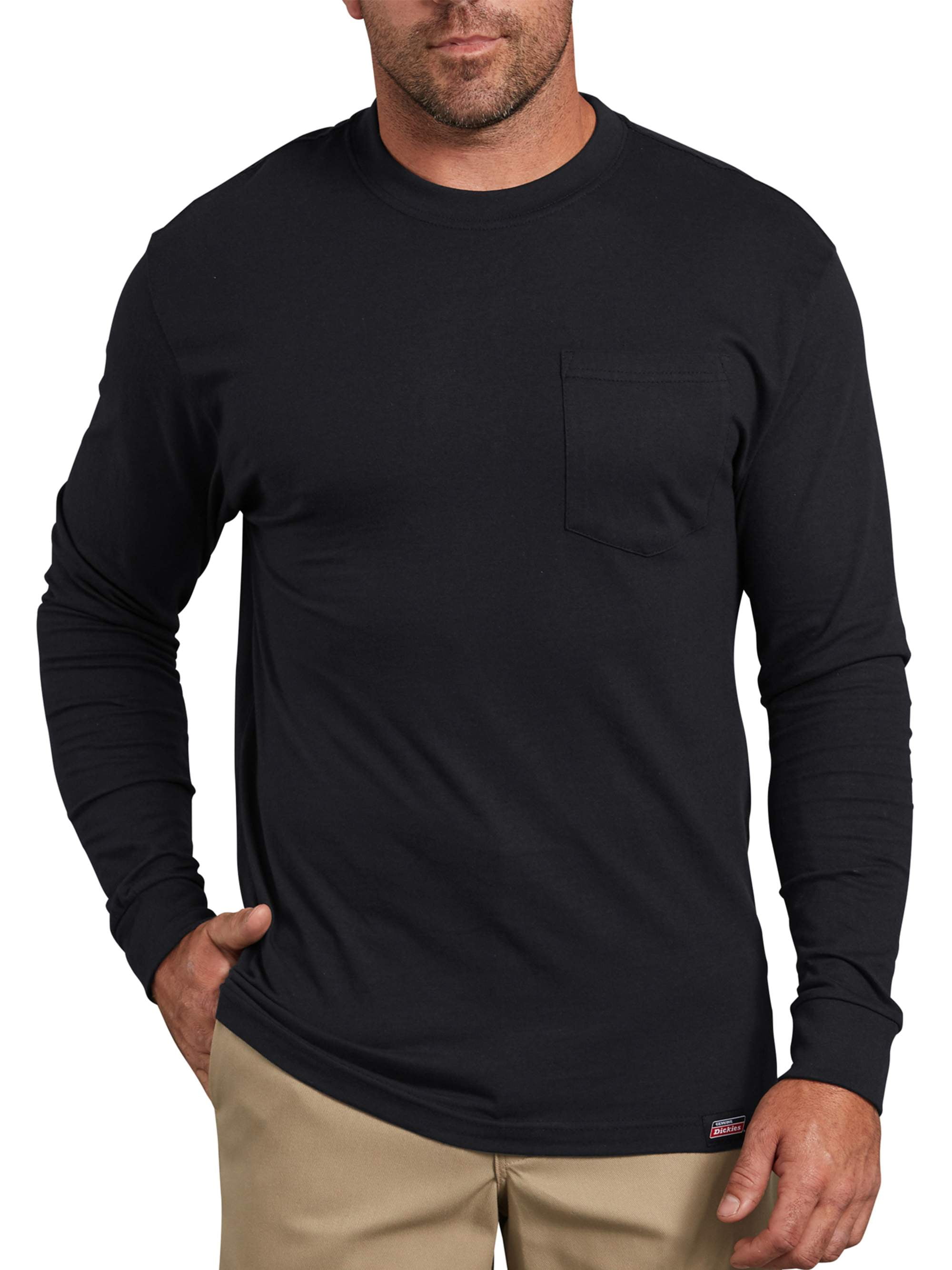 Essentials Mens Long-Sleeve Heavyweight Workwear Pocket T-Shirt 
