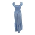 thumbnail image 4 of Vestido Túnica De Verano Flying Sleeve Bodycon Maxi Dress Low Cut Holidays Vacation Outfit (Azul L) Cgtredaw para Mujer Azul T XL, 4 of 8