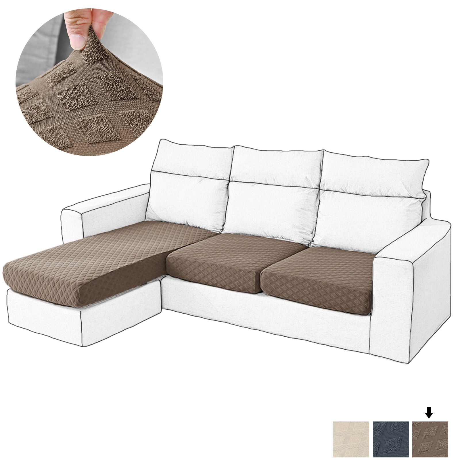 KBOOK Stretch Sofa Cushion Covers Jacquard Couch Seat Covers Furniture