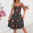 thumbnail image 4 of Valentines Dress for Women Sleeveless Love Heart Print Dresses 2026 Spring Summer A-Line Strapless Cocktail Punk Dress Navy M, 4 of 4