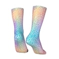 thumbnail image 5 of Uemuo Colorful Glitters Pattern Women's Crew Socks, Soft Durable Breathable Moisture-Wicking with Odor Control Cotton socks, 5 of 9