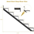 thumbnail image 4 of AOILE 2 Pack Metal Stair Riser for 10.2"W Deck Height, Steel Stair Stringer for Outdoor Steps, Black, 4 of 8