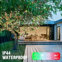 SLFR-Connectable Red White and Green Christmas Lights, 8 Modes 100 LED Twinkle String Lights Indoor, Clear Wire Plug-in String Lights Outdoor Waterproof