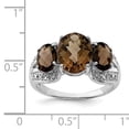 thumbnail image 2 of Sterling Silver Rhodium Checker-Cut Smoky Quartz & Diam. Ring QR3184SQ, 2 of 2