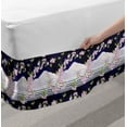 thumbnail image 2 of Floral Bed Skirt, Japanese Blossom Sakura and Mount Hill, Elastic Bedskirt Dust Ruffle Wrap Around for Bedding Decor, 4 Sizes, Indigo Baby Pink, by Ambesonne, 2 of 2