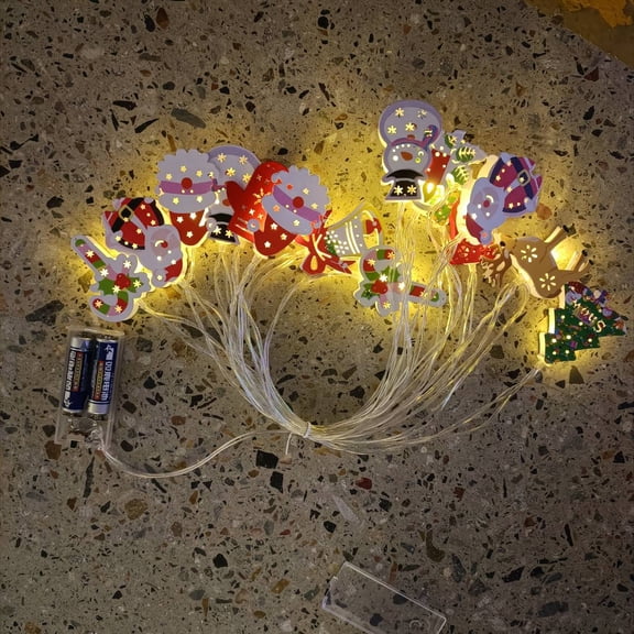 Senfot 380cm Iron Christmas Element Decorative String Lights Indoor Outdoor Tree Window Porch Home Xmas Farmhouse Festive Ornament