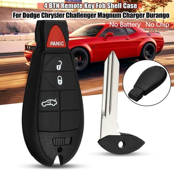 4 Buttons Remote Key Fob Shell Case w/ Blade For Dodge