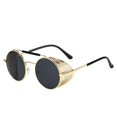 thumbnail image 5 of 2025 European and American Steampunk Sunglasses for Women Side Wind Blocking Mesh Sunglasses Flip Cover Round Metal Sunglasses for Men, 5 of 9