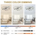 thumbnail image 6 of 24Inch Silver Indoor Reversible Ceiling Fan with Dimmable LED Light, 6-Speed DIY Shade with Remote and APP Control, 6 of 13