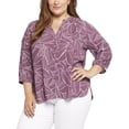 thumbnail image 1 of NYDJ Womens Pintuck Peasant Blouse, Purple, Plus Size, 1X, 1 of 1
