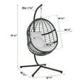 Shop Abble Wicker Hanging Egg Chair with Cushion and Stand Black Great Prices Await