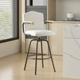 thumbnail image 5 of VECELO Set of 2 Counter Height Swivel Bar Stools with Back and Armrest, Modern Velvet Upholstered Bar Chairs for Kitchen Island, Steel Stool Frame, Beige, 5 of 11
