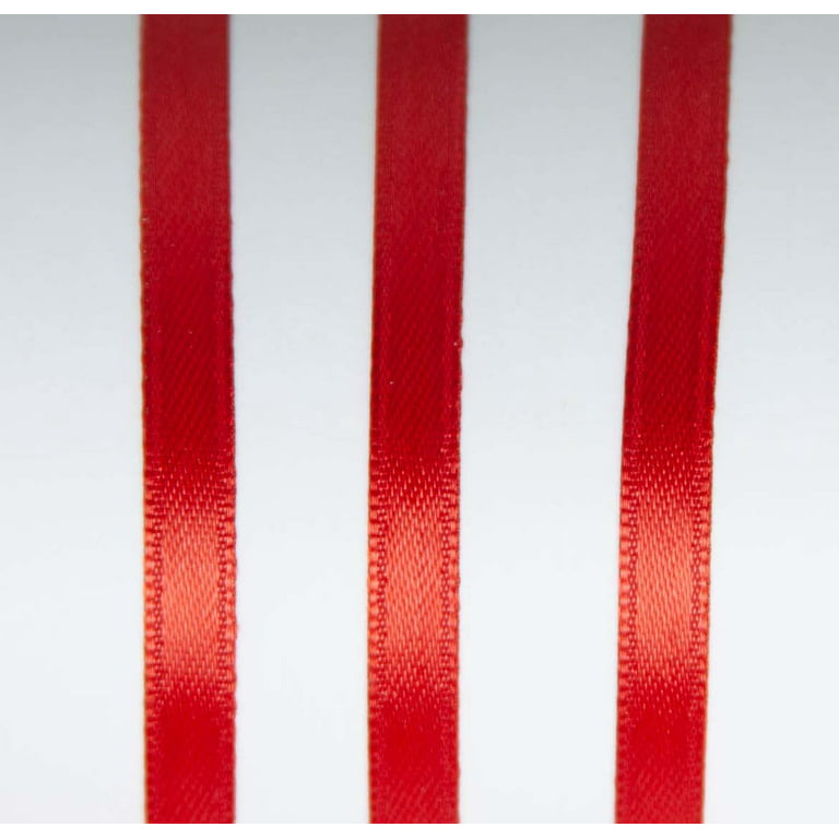1.5 Satin Team Stripe Ribbon: Red & White (10 Yards)