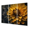 thumbnail image 2 of Designart "Striking Garden Palette Black and Yellow Dahlias II" Floral Metal Wall Decor Set, 2 of 5